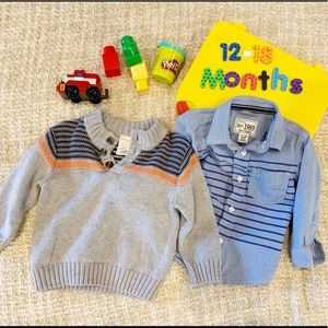 2 Boys 12-18 Months Long Sleeve Shirt and Sweater